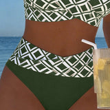 Johanna - Bikini Zweiteiler mit Ausschnitt-BH und Diamantmuster