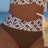 Johanna - Bikini Zweiteiler mit Ausschnitt-BH und Diamantmuster