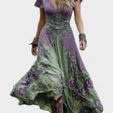 Gisela - Kurzes Maxikleid mit Blumenmuster
