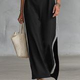 Gudrun - Maxikleid aus Sweat mit Knopfkraagen