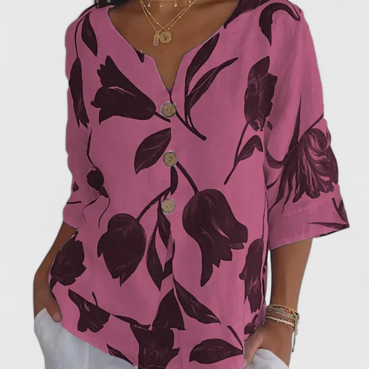 Erika - Bluse V-Ausschnitt Bequem