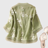 Friederike - Elegantes Oberteil mit Bestickten Blumen