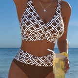 Johanna - Bikini Zweiteiler mit Ausschnitt-BH und Diamantmuster