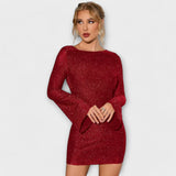 Hedda - Glitzerkleid mit offenem Rücken