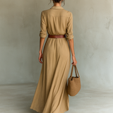 Christiane - Maxikleid mit Reverskragen und langen Ärmeln