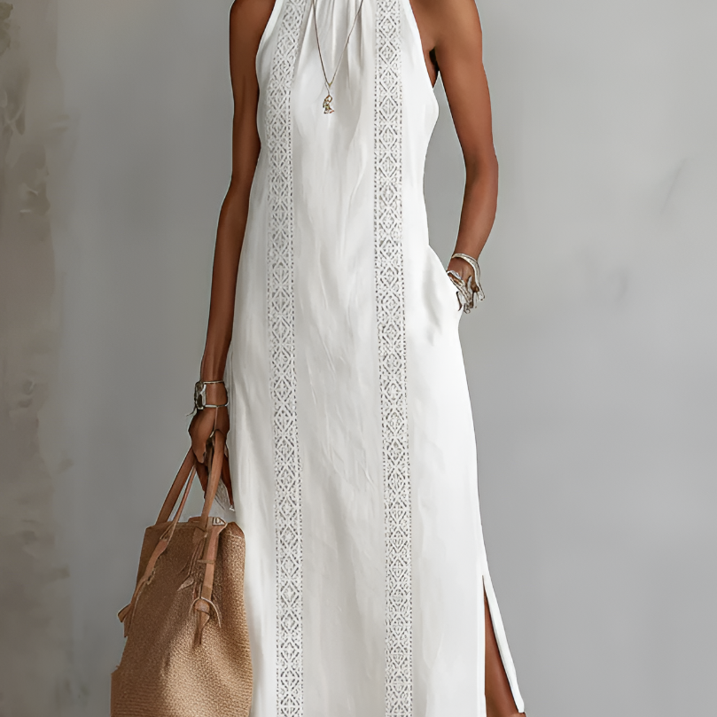 Emma - Midi Kleid aus strukturiertem Leinen