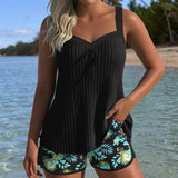 Angelika - Gestreifter Tankini mit Bikini-Unterteil