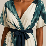 Brigitte - Lange Robe mit Aquarelldruck