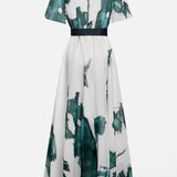 Brigitte - Lange Robe mit Aquarelldruck
