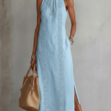 Emma - Midi Kleid aus strukturiertem Leinen