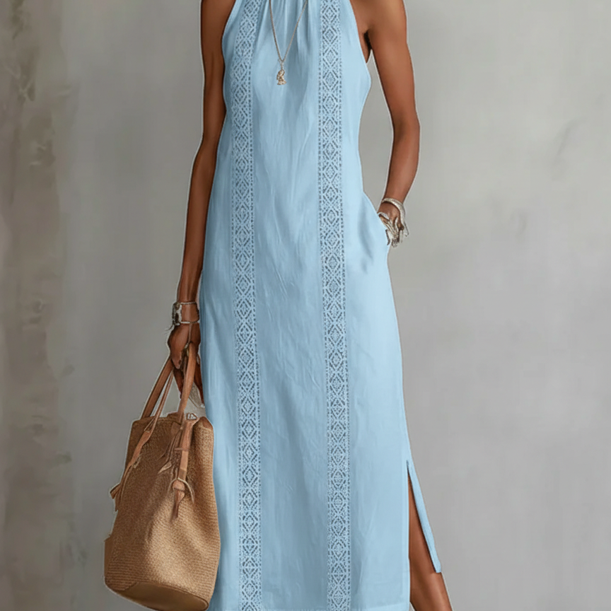 Emma - Midi Kleid aus strukturiertem Leinen