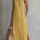 Emma - Midi Kleid aus strukturiertem Leinen