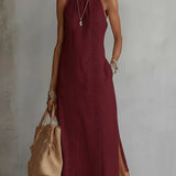 Emma - Midi Kleid aus strukturiertem Leinen