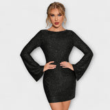 Hedda - Glitzerkleid mit offenem Rücken