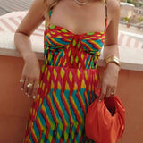 Erika - Maxikleid mit abstraktem Druck