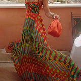 Erika - Maxikleid mit abstraktem Druck