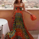 Erika - Maxikleid mit abstraktem Druck